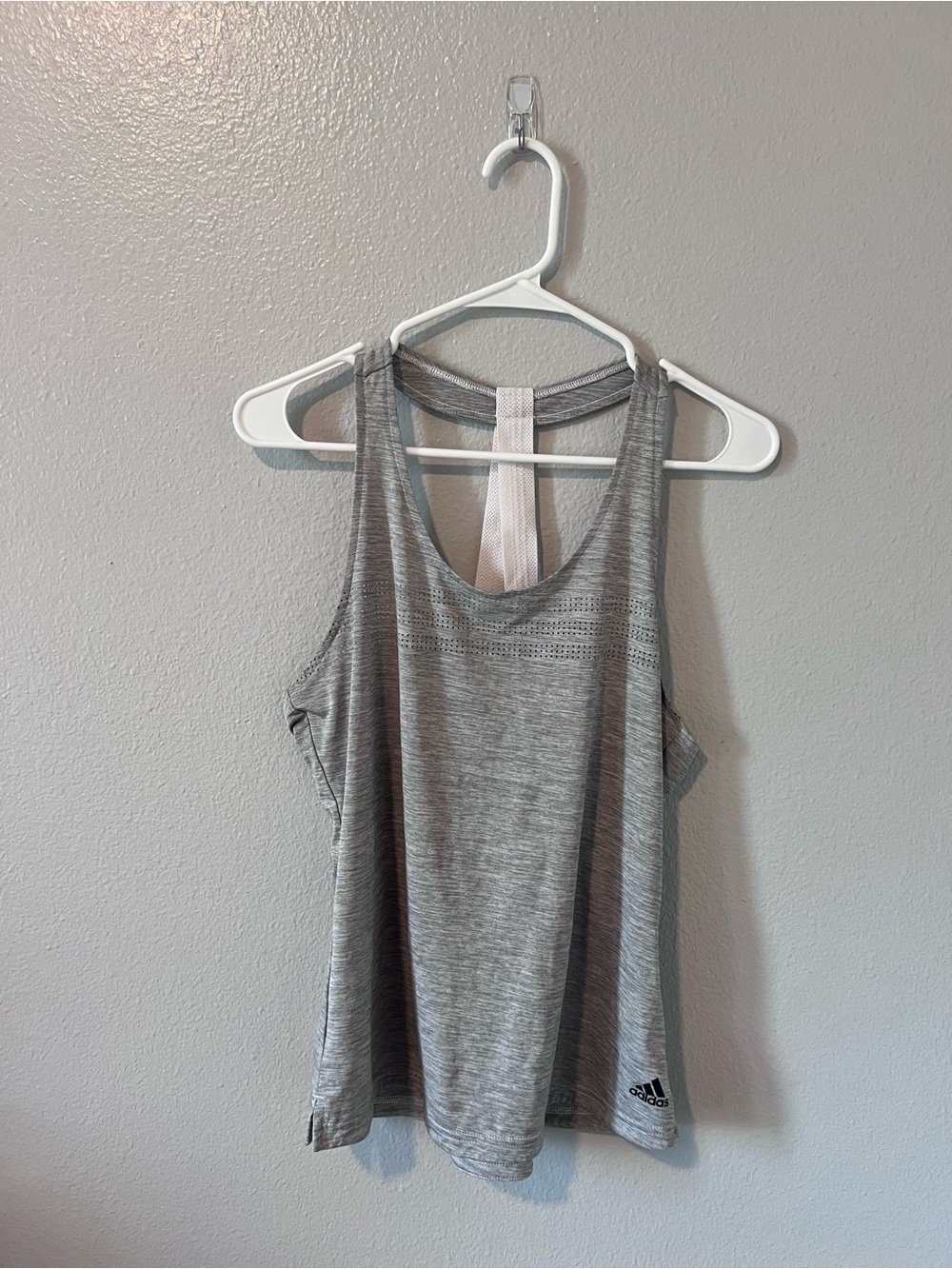 adidas Gray Mesh-Back Workout Tank